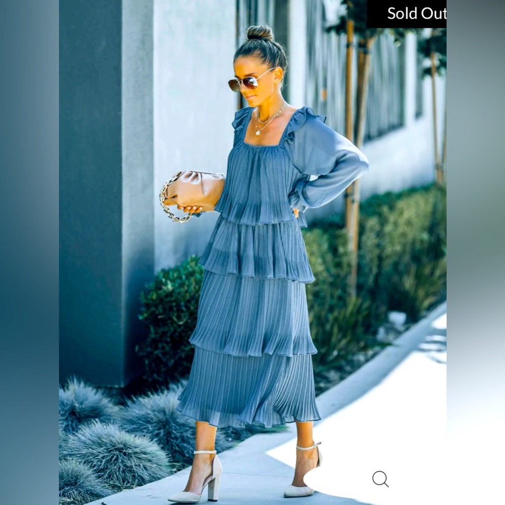 Prettiest blue tiered dress